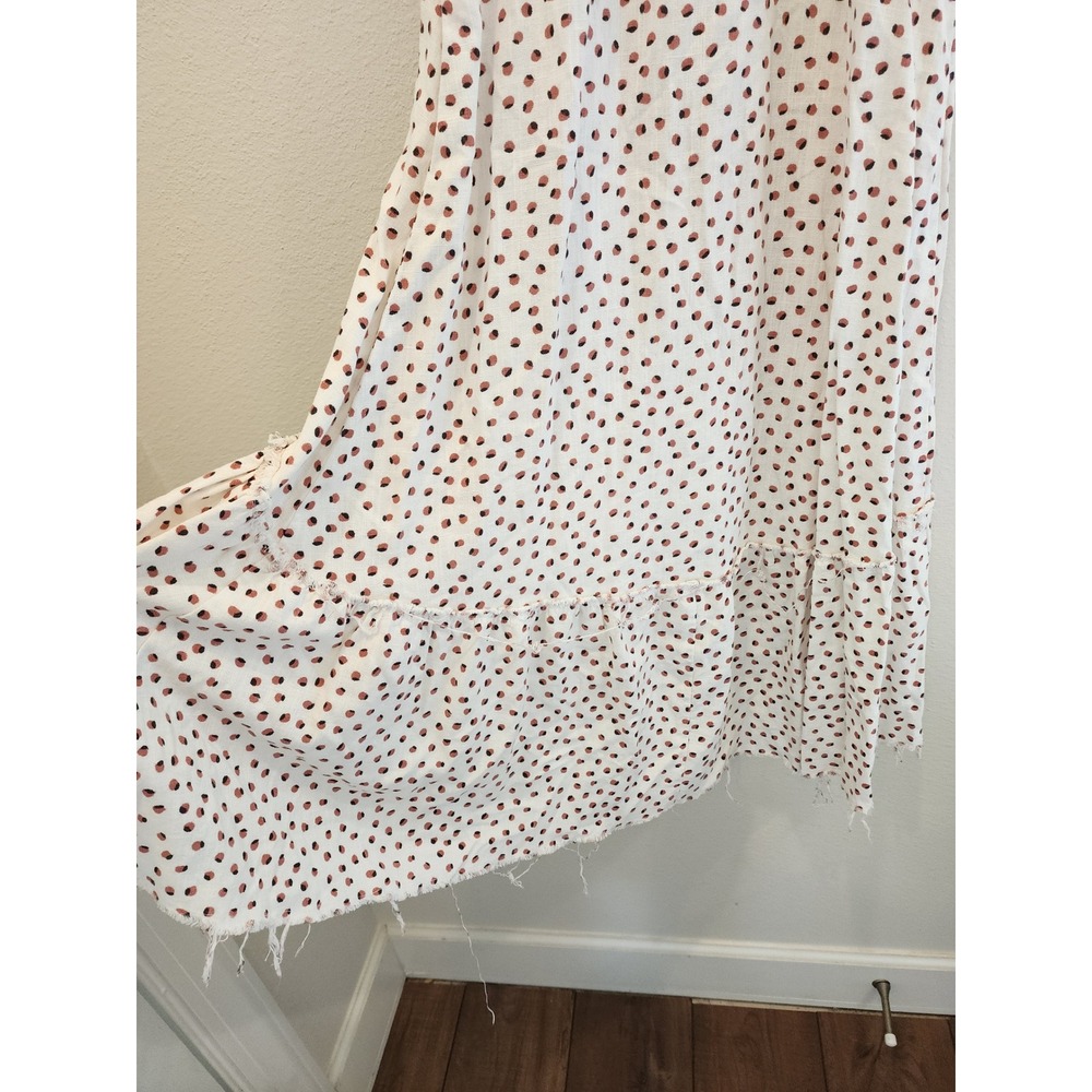 Stillwater Hola High Low Ruffle Midi Dress Linen Blend Dot WesternSize S - Picture 10 of 12